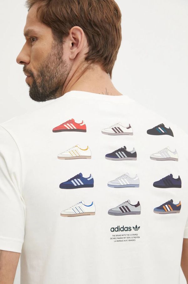 adidas Originals Pamučna majica adidas Originals za muškarce, boja: bež, s tiskom, IZ2573