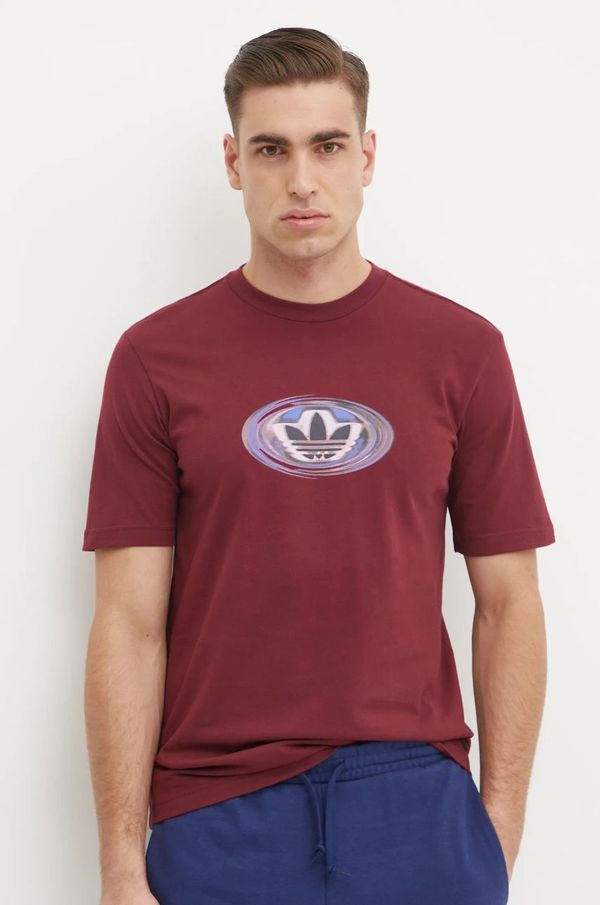 adidas Originals Pamučna majica adidas Originals za muškarce, boja: bordo, s tiskom, JM0481