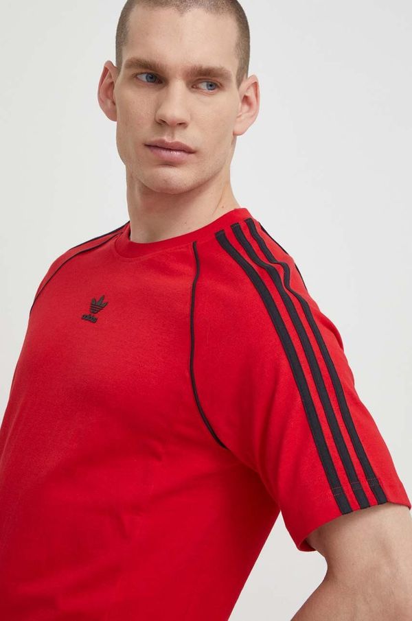 adidas Originals Pamučna majica adidas Originals za muškarce, boja: crvena, s aplikacijom