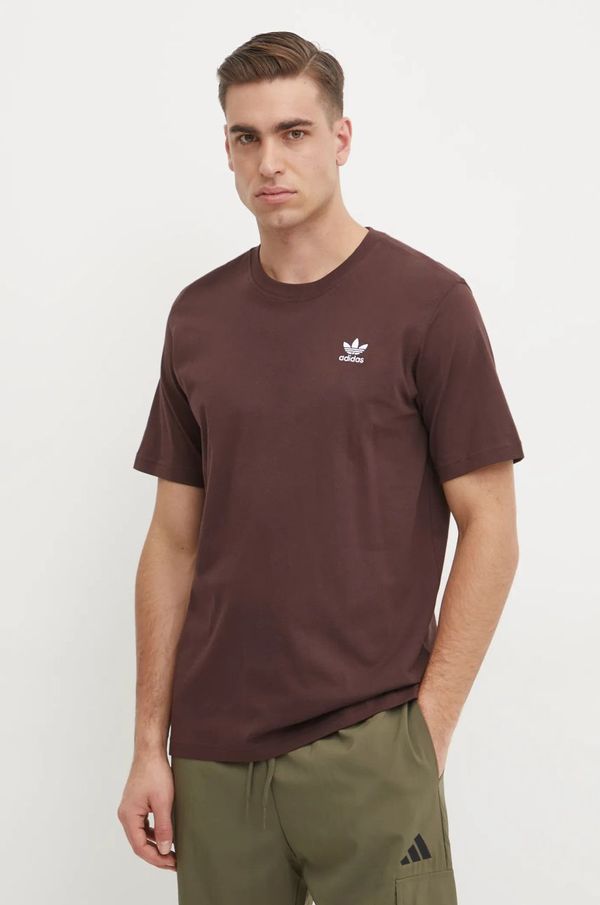 adidas Originals Pamučna majica adidas Originals za muškarce, boja: smeđa, bez uzorka, IZ2100