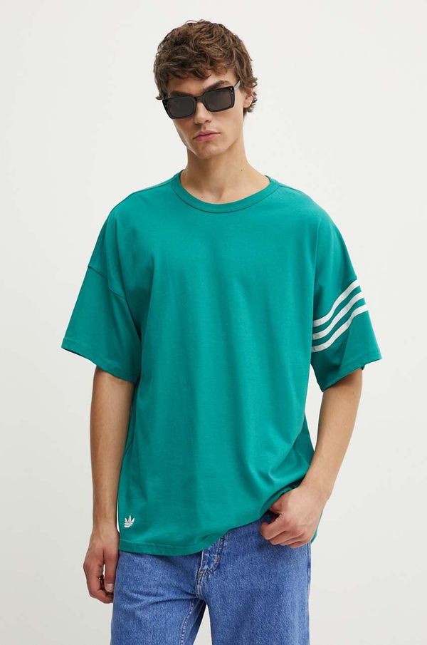 adidas Originals Pamučna majica adidas Originals za muškarce, boja: tirkizna, s aplikacijom, JF9136