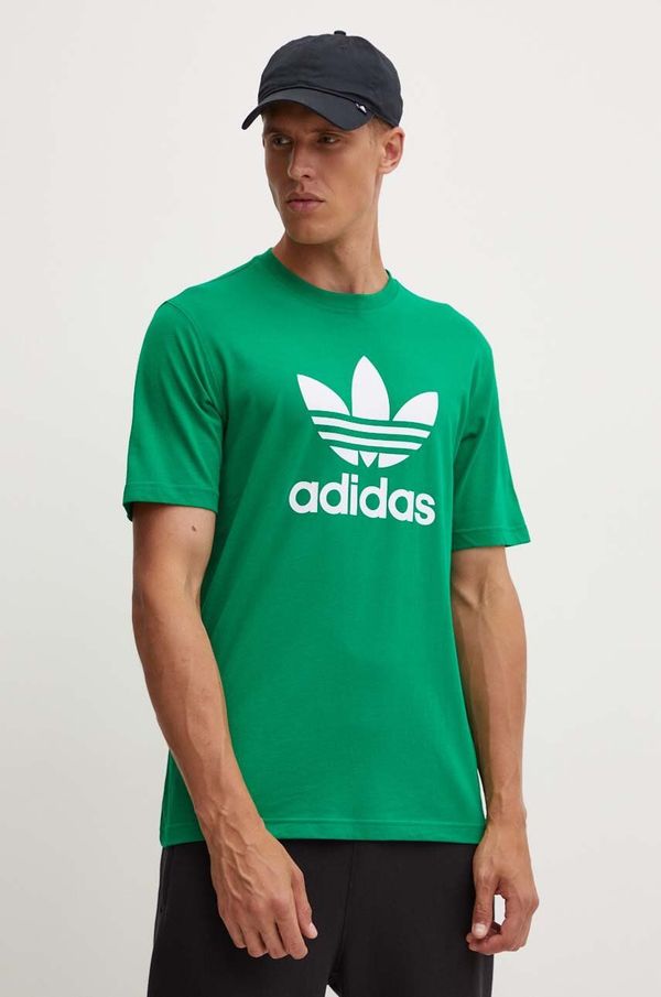 adidas Originals Pamučna majica adidas Originals za muškarce, boja: zelena, s tiskom, IR8012