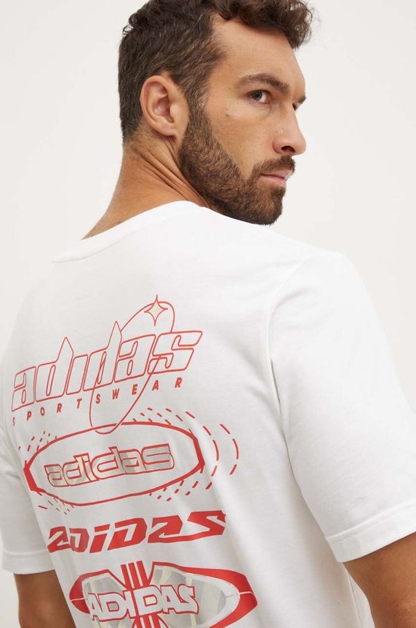 adidas Pamučna majica adidas Tiro za muškarce, boja: bijela, s tiskom, IW2665