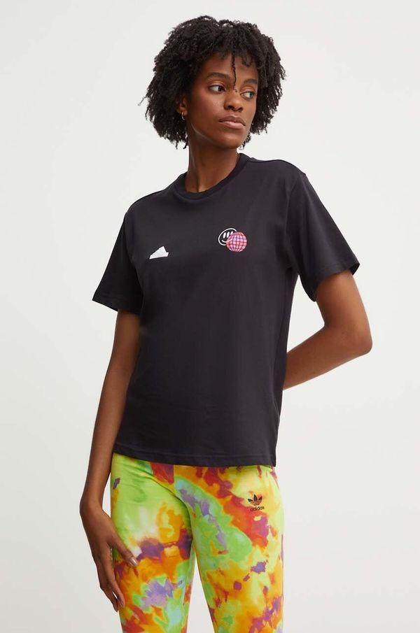 adidas Pamučna majica adidas Tiro za žene, boja: crna, IW5180