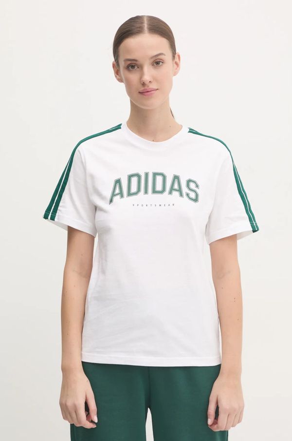 adidas Pamučna majica adidas W L SOFTS Collegiate za žene, boja: bijela, JN9128