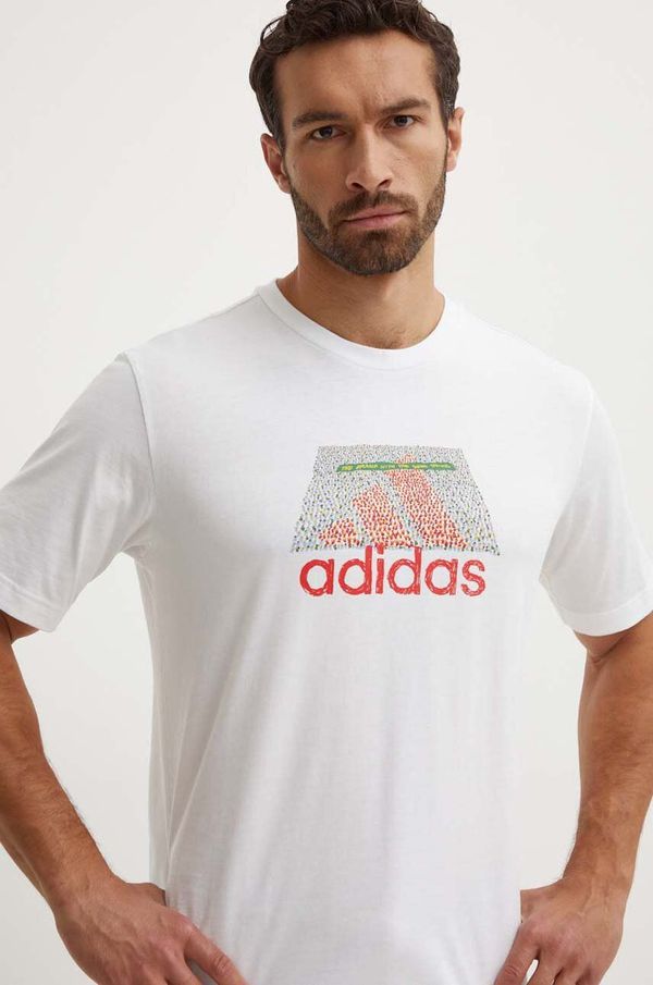 adidas Pamučna majica adidas za muškarce, boja: bež, s tiskom, IW2640