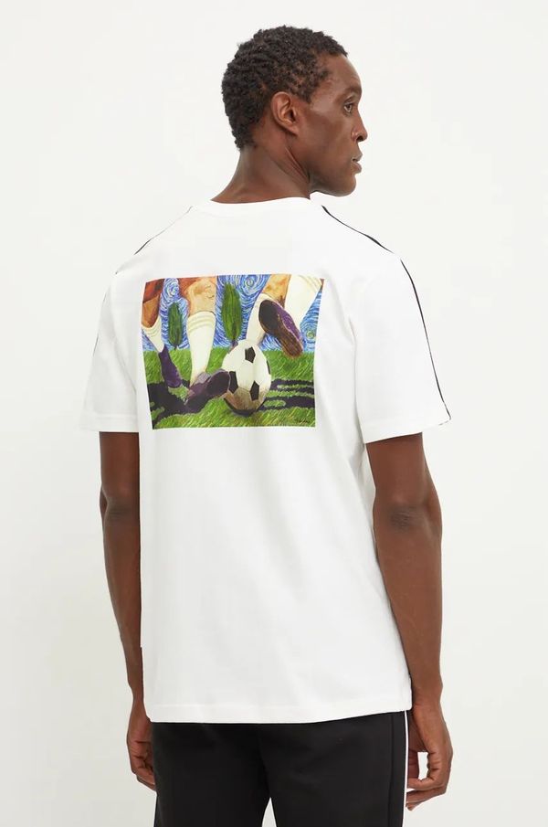 adidas Pamučna majica adidas za muškarce, boja: bež, s tiskom, IW2737