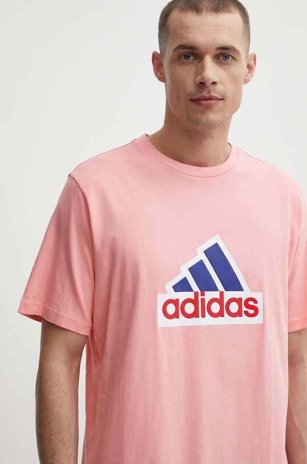 adidas Pamučna majica adidas za muškarce, boja: ružičasta, s tiskom, IS8342