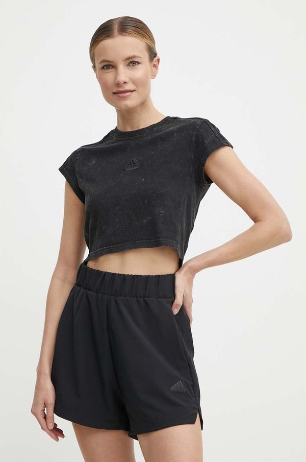 adidas Pamučna majica adidas za žene, boja: crna, IQ3692