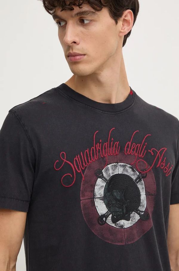 Aeronautica Militare Pamučna majica Aeronautica Militare za muškarce, boja: siva, s aplikacijom, TS2210J615