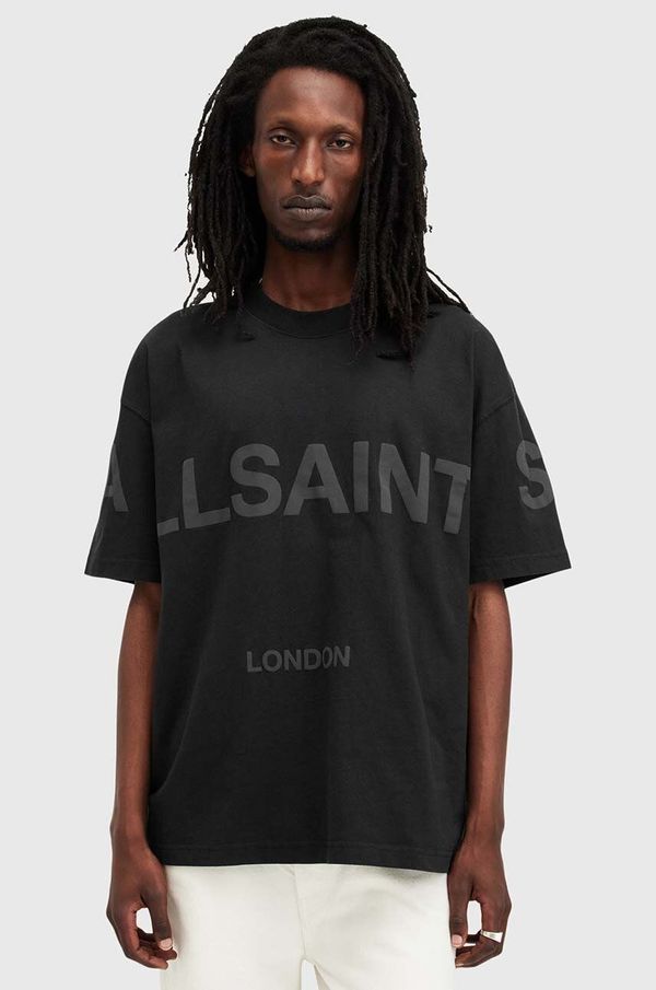 AllSaints Pamučna majica AllSaints BIGGY boja: crna, s tiskom, M088PB