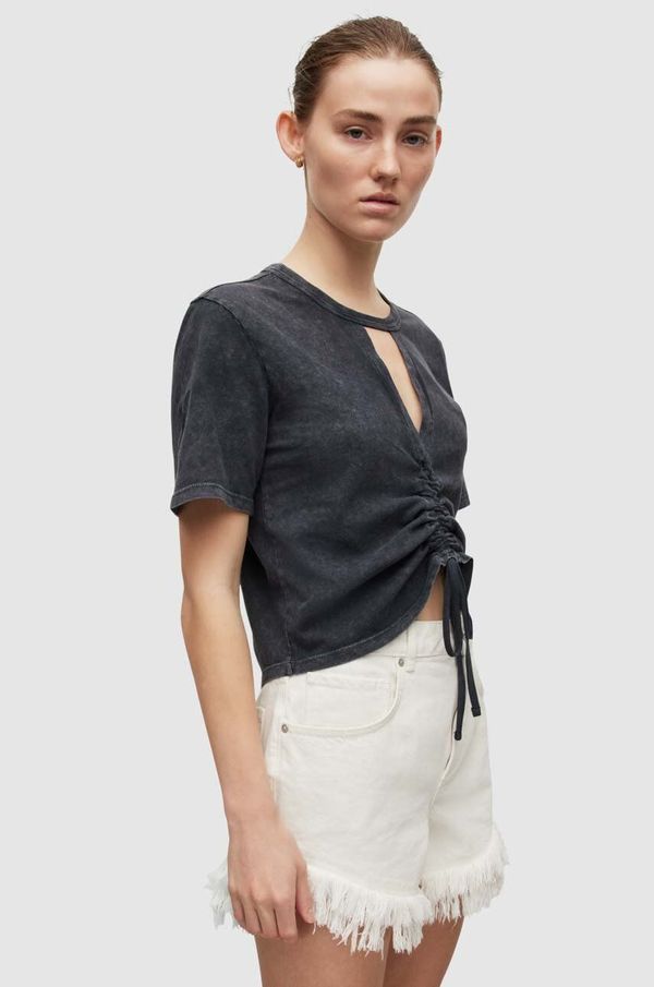 AllSaints Pamučna majica AllSaints boja: crna