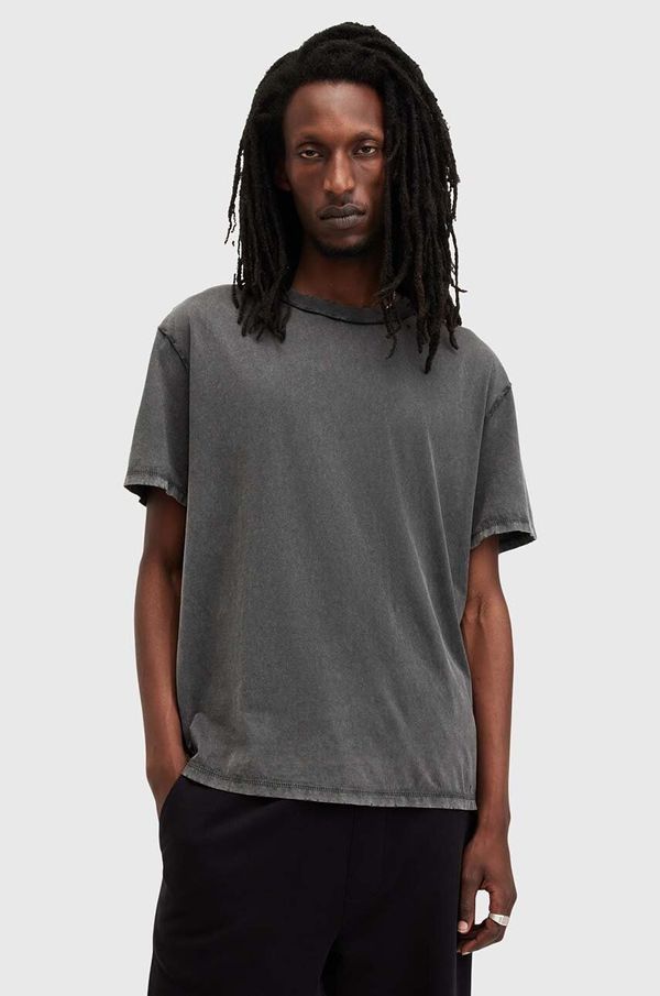 AllSaints Pamučna majica AllSaints HEATH SS CREW za muškarce, boja: crna, bez uzorka, M013JA