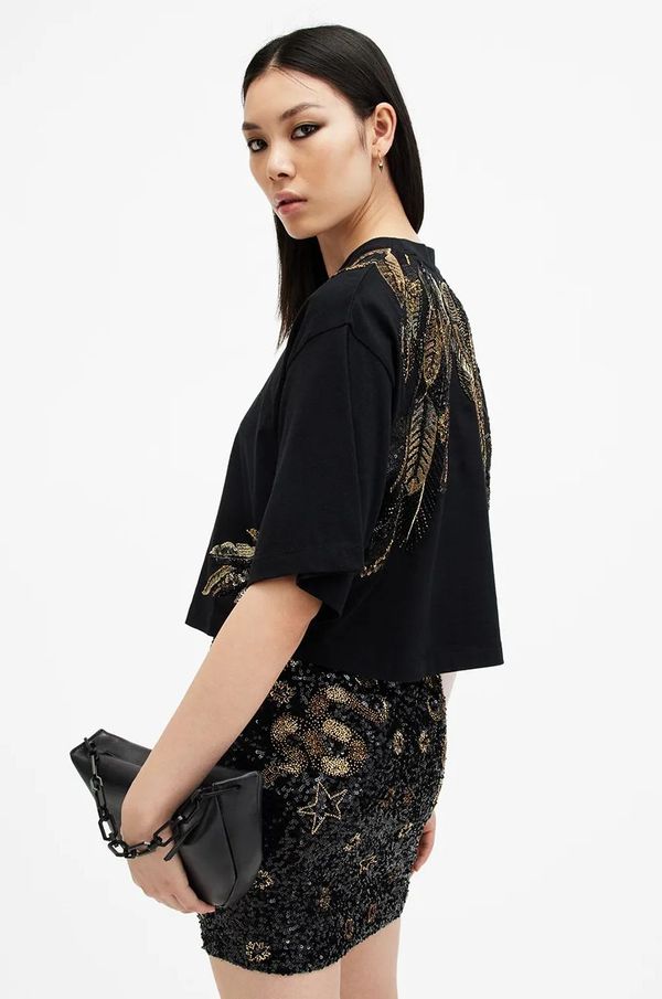 AllSaints Pamučna majica AllSaints MEL za žene, boja: crna, W086JB