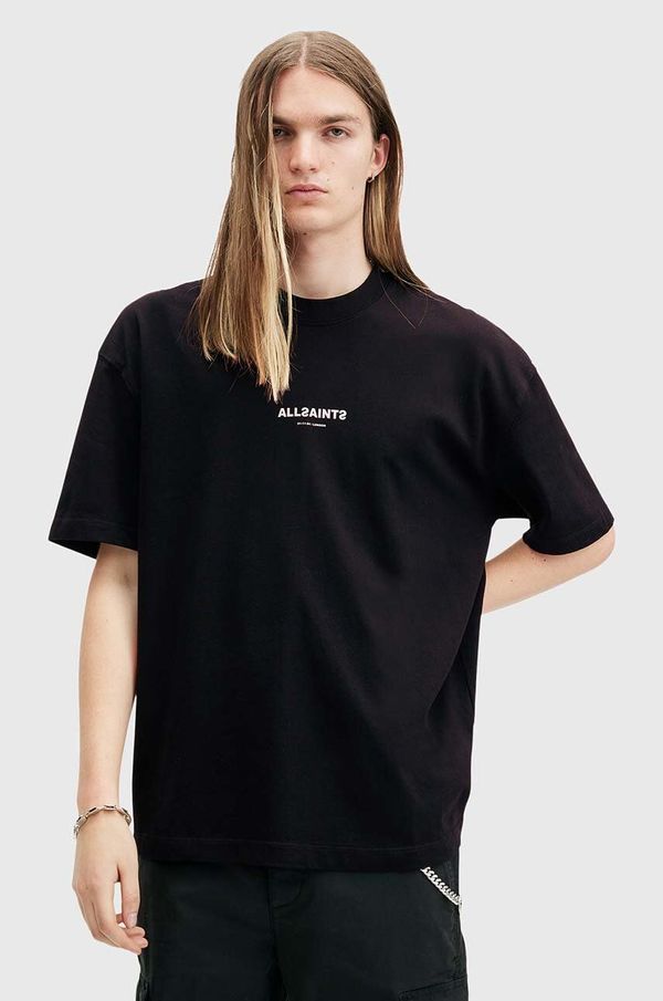 AllSaints Pamučna majica AllSaints SUBVERSE za muškarce, boja: crna, s tiskom, M074PB