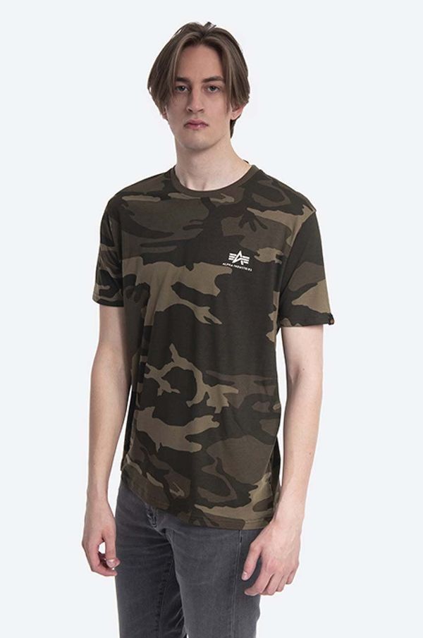 Alpha Industries Pamučna majica Alpha Industries Backprint T Camo boja: zelena, s uzorkom, 128507C.239-green