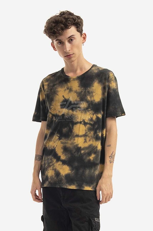 Alpha Industries Pamučna majica Alpha Industries Basic Tee Batik boja: žuta, s uzorkom, 116517.20-yellow