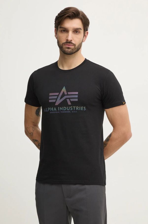 Alpha Industries Pamučna majica Alpha Industries boja: crna, s tiskom, 100501RR.03-black