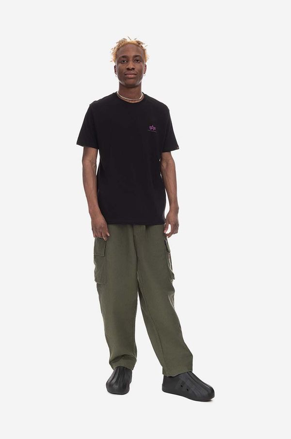 Alpha Industries Pamučna majica Alpha Industries boja: crna, s tiskom, 128507.682-black