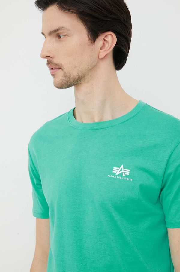 Alpha Industries Pamučna majica Alpha Industries boja: tirkizna, glatki model