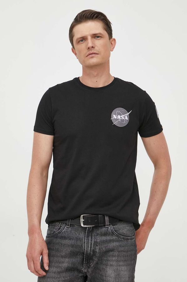 Alpha Industries Pamučna majica Alpha Industries Space Shuttle T boja: crna, s tiskom, 176507.03-Black 176507.03