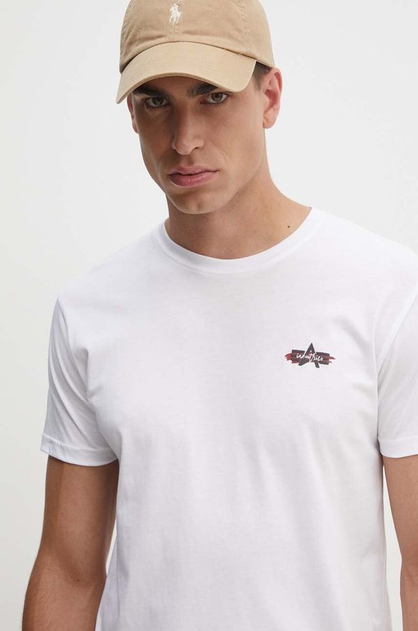 Alpha Industries Pamučna majica Alpha Industries za muškarce, boja: bijela, s aplikacijom, 148523