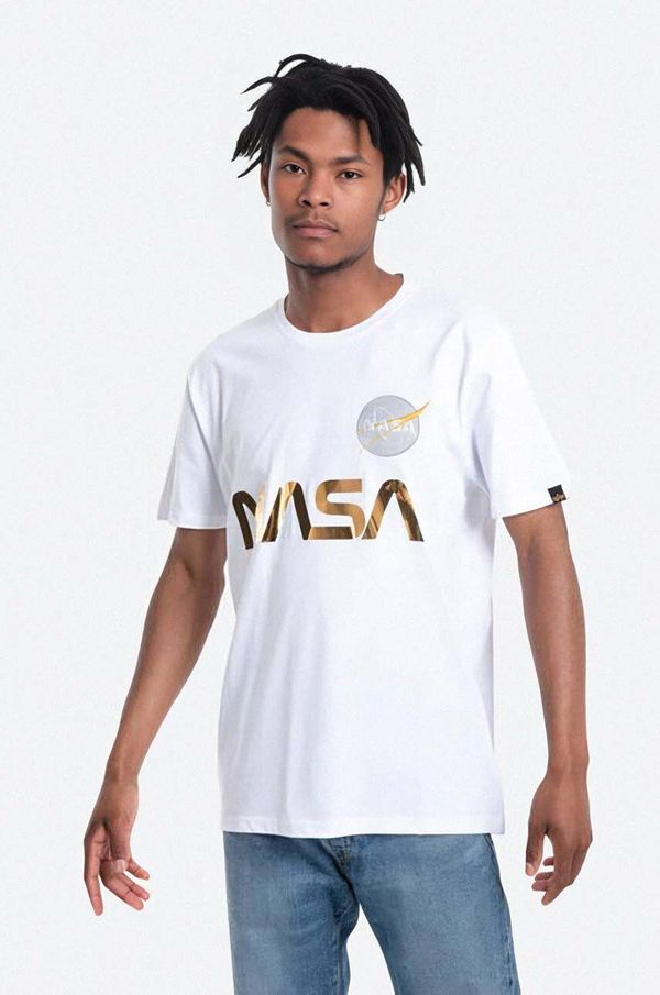 Alpha Industries Pamučna majica Alpha Industries za muškarce, boja: bijela, s tiskom, 178501.438-white