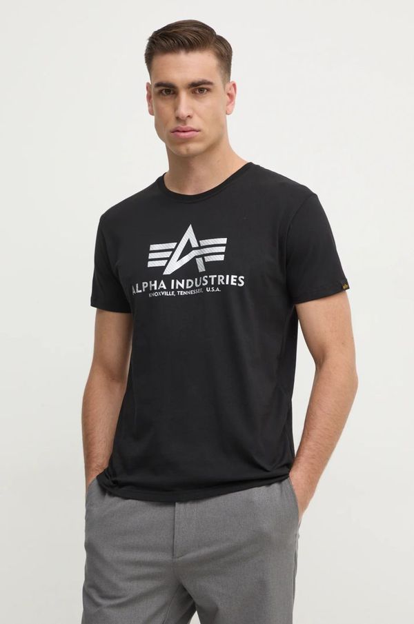 Alpha Industries Pamučna majica Alpha Industries za muškarce, boja: crna, s tiskom, 100501CB