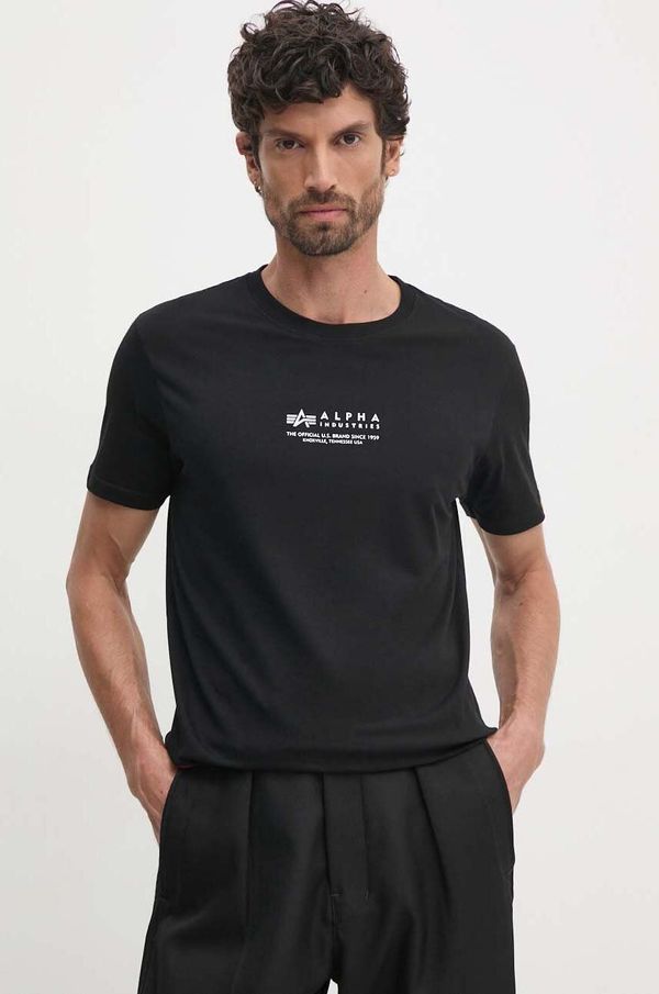 Alpha Industries Pamučna majica Alpha Industries za muškarce, boja: crna, s tiskom, 108501