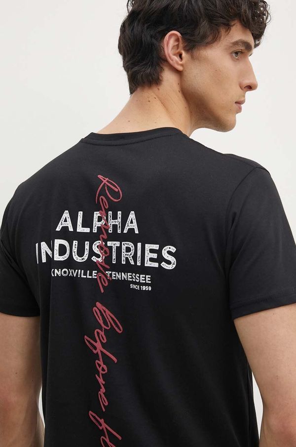 Alpha Industries Pamučna majica Alpha Industries za muškarce, boja: crna, s tiskom, 148516