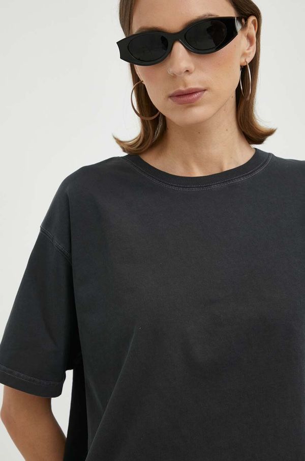 American Vintage Pamučna majica American Vintage T-SHIRT DROIT MC COL ROND boja: siva, FIZ02AH23