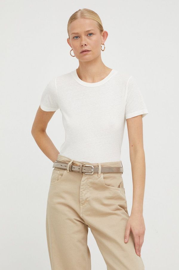 American Vintage Pamučna majica American Vintage T-SHIRT MC COL ROND boja: bež, GAMI21