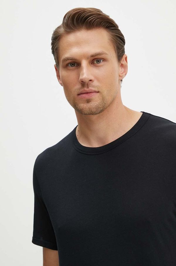 American Vintage Pamučna majica American Vintage za muškarce, boja: crna, bez uzorka, MDEC1TH24