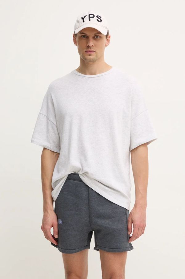 American Vintage Pamučna majica American Vintage za muškarce, boja: siva, melanž, MSON02AGE25