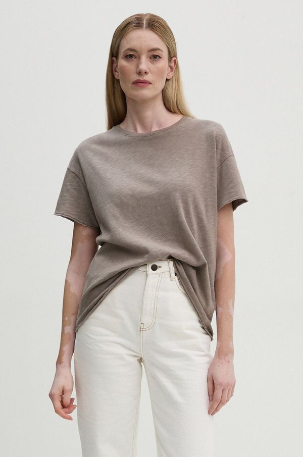 American Vintage Pamučna majica American Vintage za žene, boja: bež, SON02FGH24