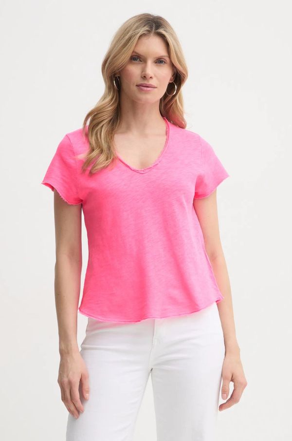 American Vintage Pamučna majica American Vintage za žene, boja: ružičasta, SON02AGE25