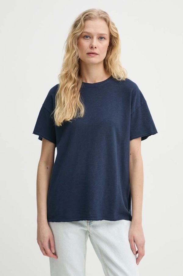 American Vintage Pamučna majica American Vintage za žene, boja: tamno plava, SON02FGE25