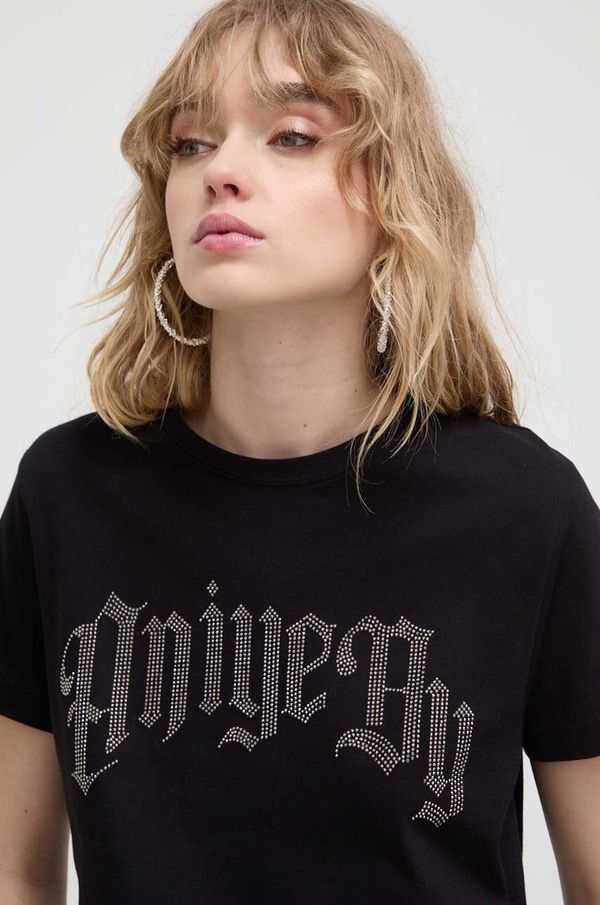 Aniye By Pamučna majica Aniye By za žene, boja: crna