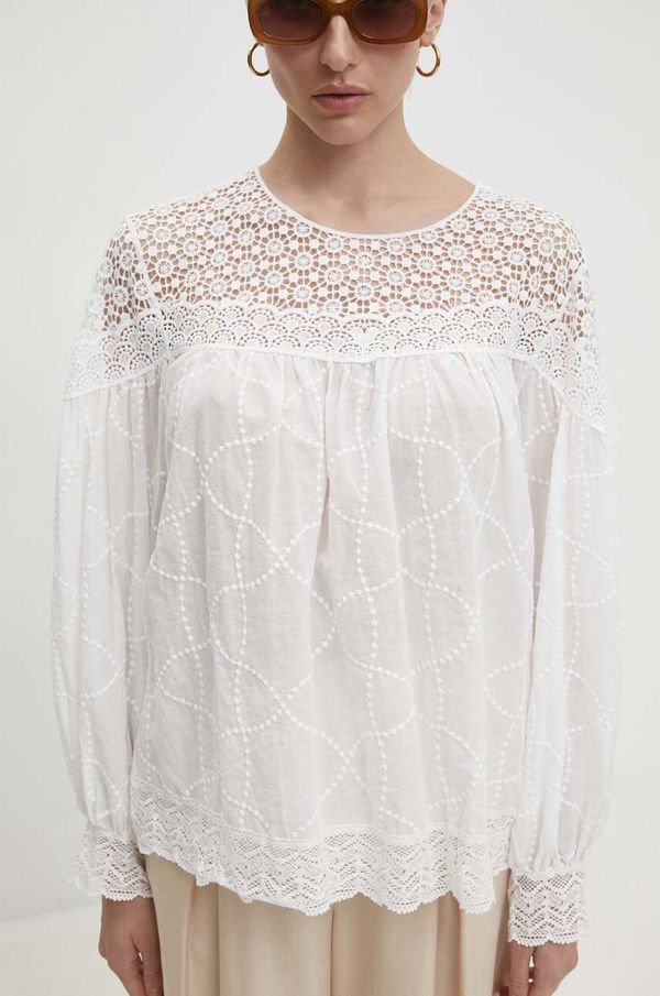 Answear Lab Pamučna majica Answear Lab za žene, boja: bijela, bez uzorka