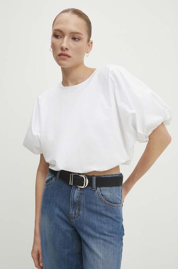 Answear Lab Pamučna majica Answear Lab za žene, boja: bijela, bez uzorka