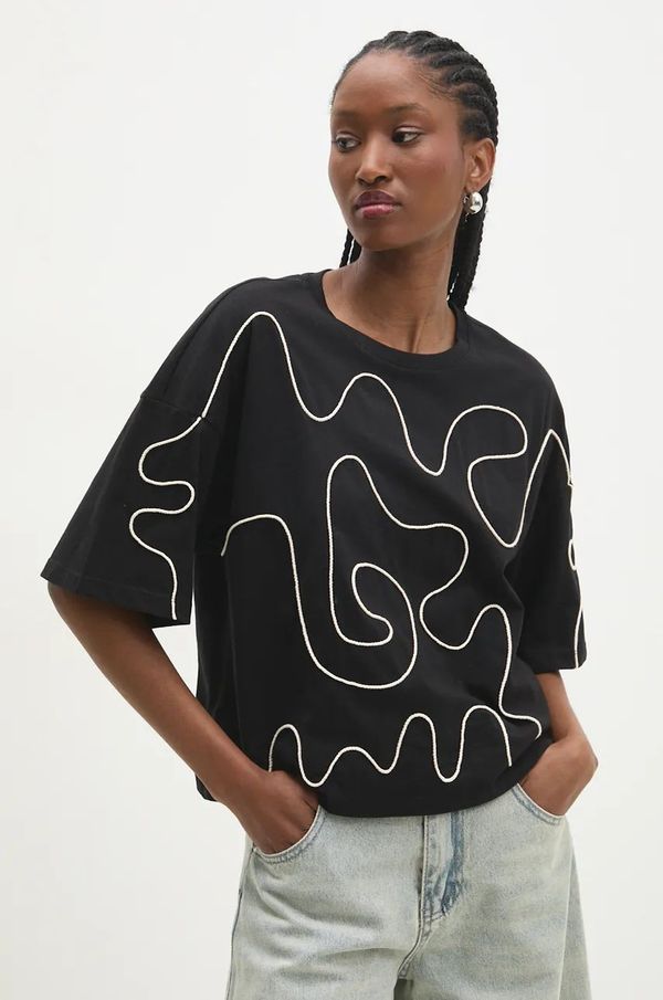 Answear Lab Pamučna majica Answear Lab za žene, boja: crna