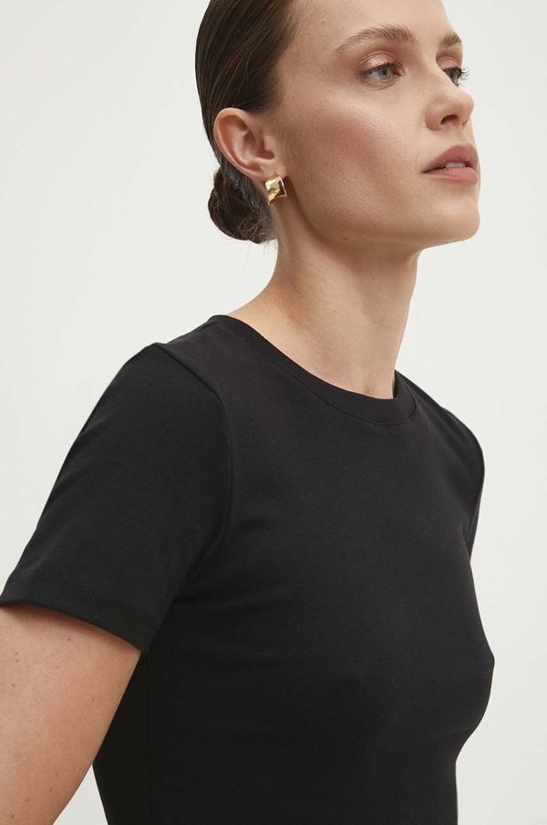 Answear Lab Pamučna majica Answear Lab za žene, boja: crna