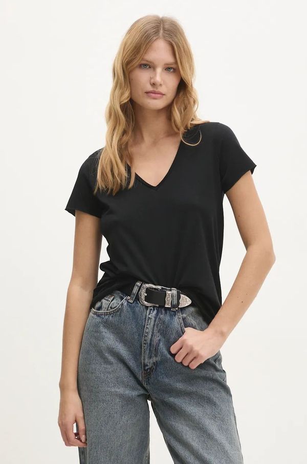 Answear Lab Pamučna majica Answear Lab za žene, boja: crna