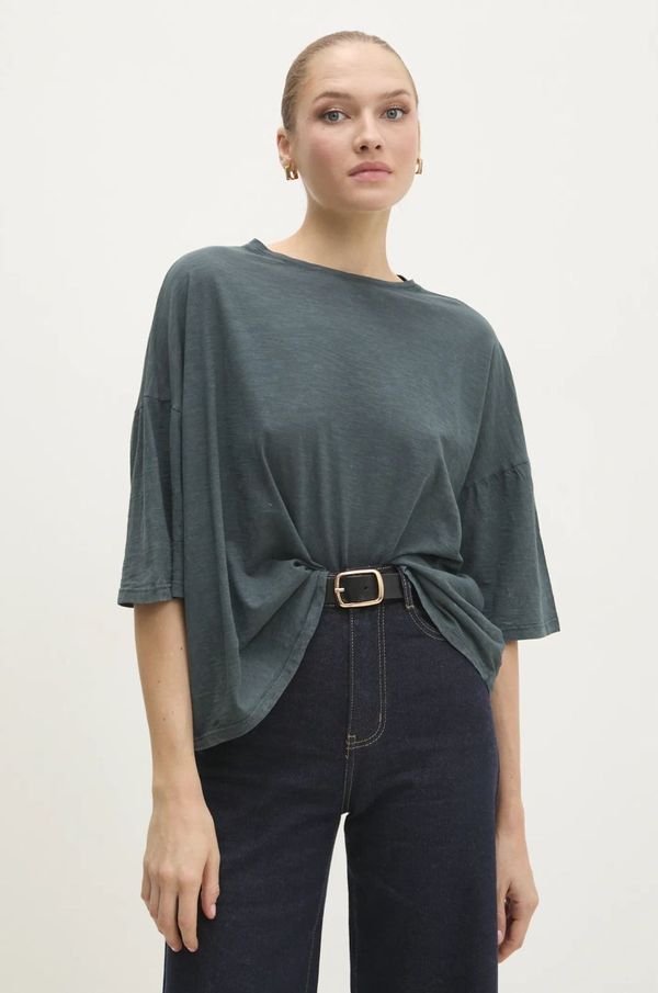 Answear Lab Pamučna majica Answear Lab za žene, boja: siva