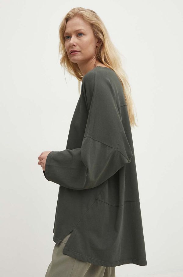 Answear Lab Pamučna majica Answear Lab za žene, boja: zelena, bez uzorka