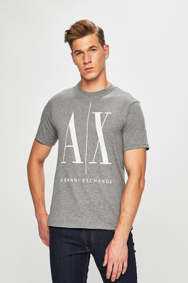 Armani Exchange Pamučna majica Armani Exchange boja: siva, s tiskom, 8NZTPA ZJH4Z NOS