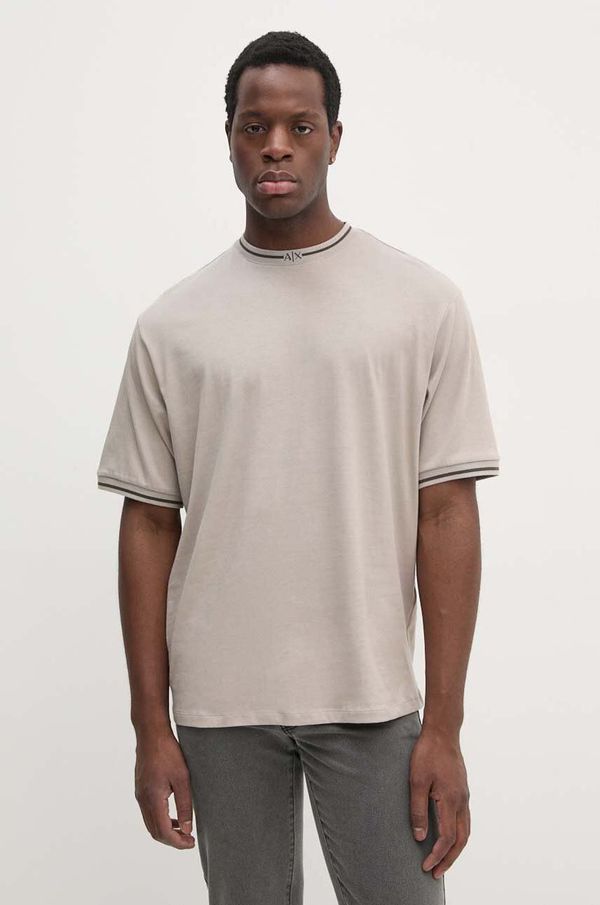 Armani Exchange Pamučna majica Armani Exchange za muškarce, boja: bež, bez uzorka, 6DZTHX ZJ9JZ