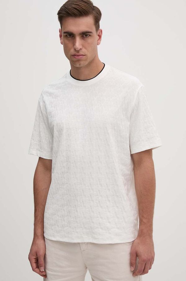 Armani Exchange Pamučna majica Armani Exchange za muškarce, boja: bijela, s uzorkom, 6DZTLB ZJ2ZZ