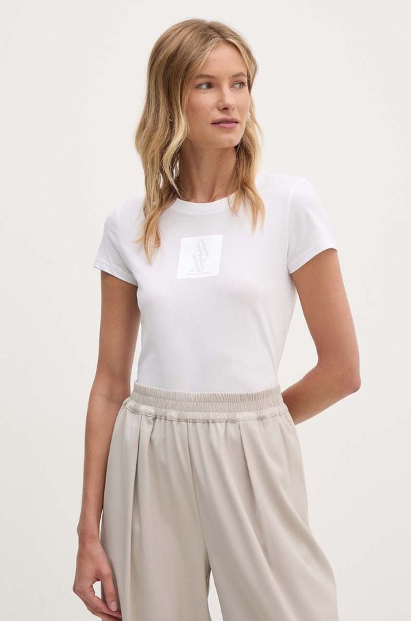Armani Exchange Pamučna majica Armani Exchange za žene, boja: bijela, 6DYT03 YJ3RZ