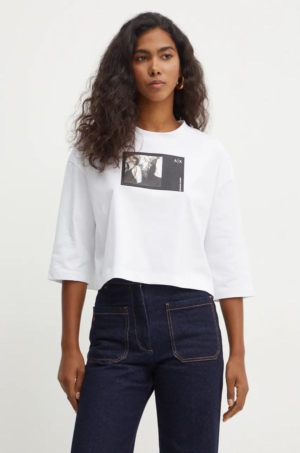 Armani Exchange Pamučna majica Armani Exchange za žene, boja: bijela, 6DYT43 YJ7VZ